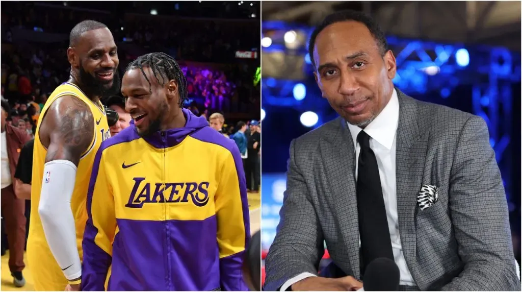 LeBron, Bronny James y Stephen A. Smith. (Foto: Getty Images)