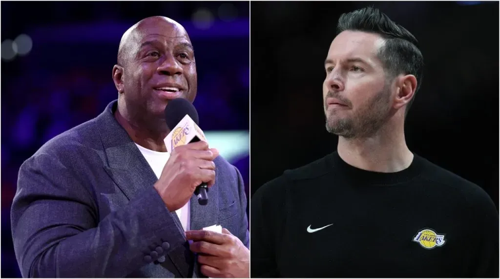 Magic Johnson y JJ Redick. (Foto: Getty Images)