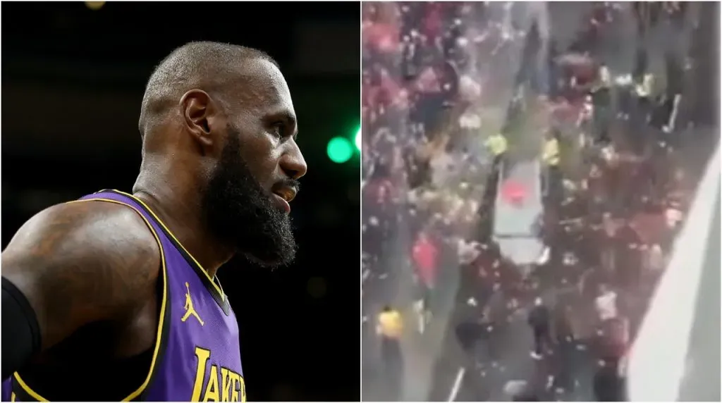 LeBron y los hinchas de Liverpool que fueron atropellados. (Foto: Getty Images y X / @TRobinsonNewEra)
