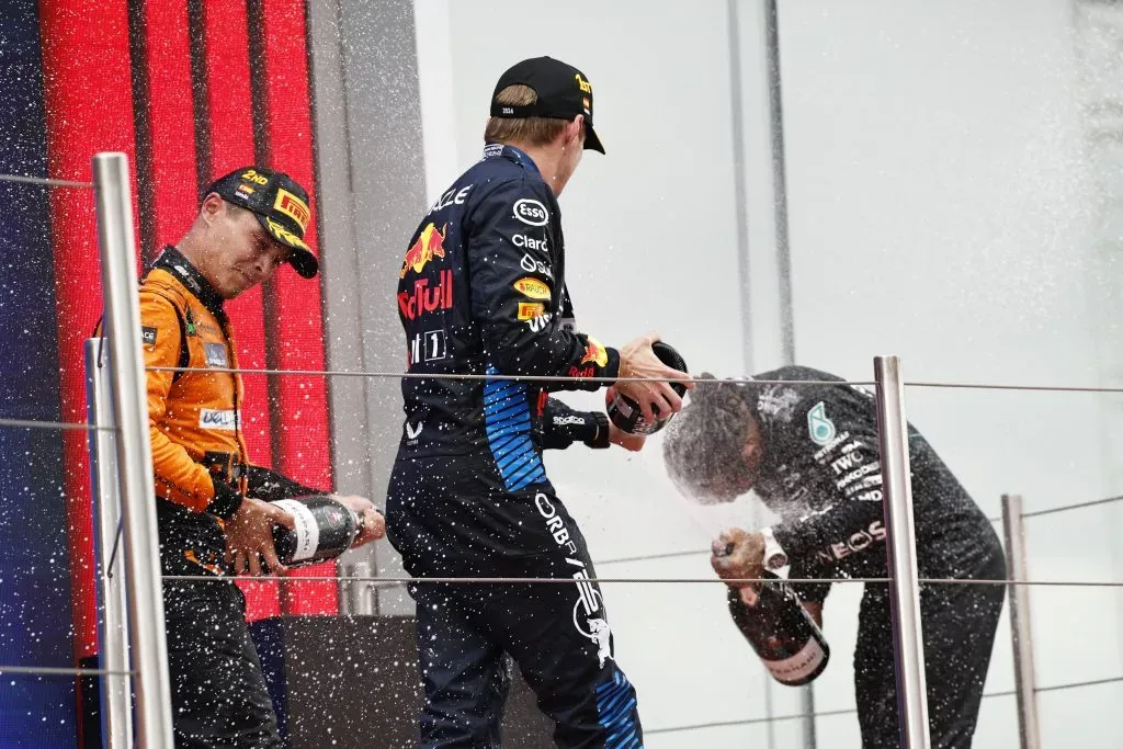 Podio del Gran Premio de España 2024 (GETTY IMAGES)