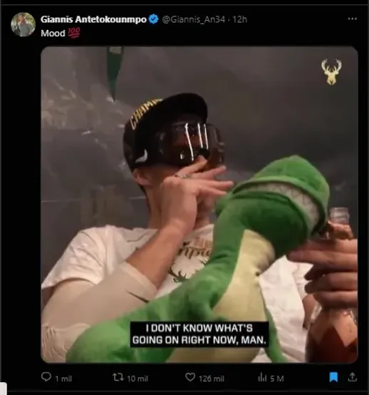 Reacción de Giannis a la salida de Lillard. (Foto: X / @Giannis_An34)