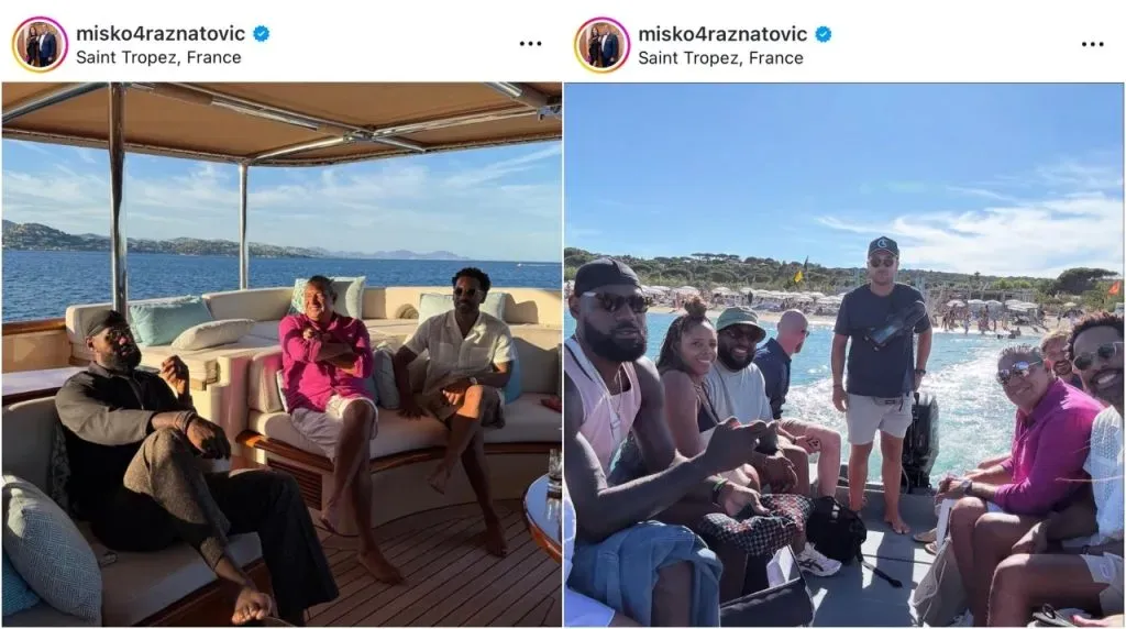 LeBron James con el representante de Jokic. (Foto: Instagram / @misko4raznatovic)
