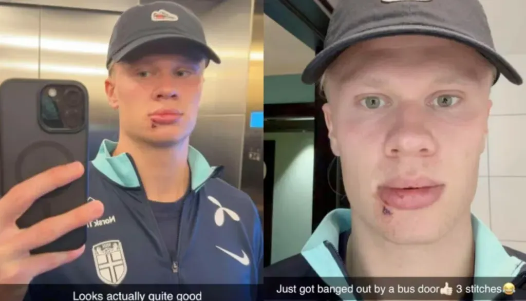 Las fotos que publicó Erling Haaland en sus redes sociales (Foto: captura de la cuenta de Snapchat de Haaland)