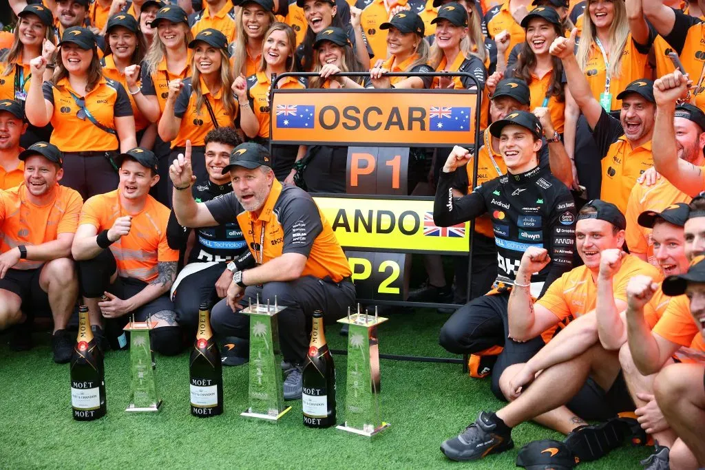 McLaren celebra el doblete de Piastri y Norris en Miami (GETTY IMAGES)