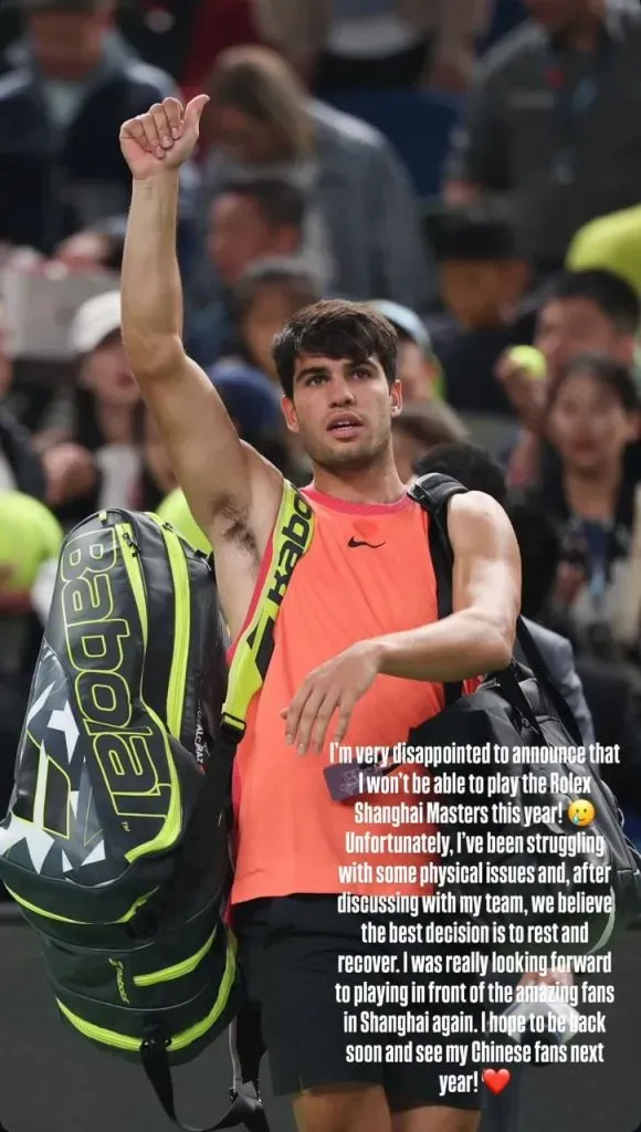 El anuncio de Carlos Alcaraz (@carlitosalcarazz)