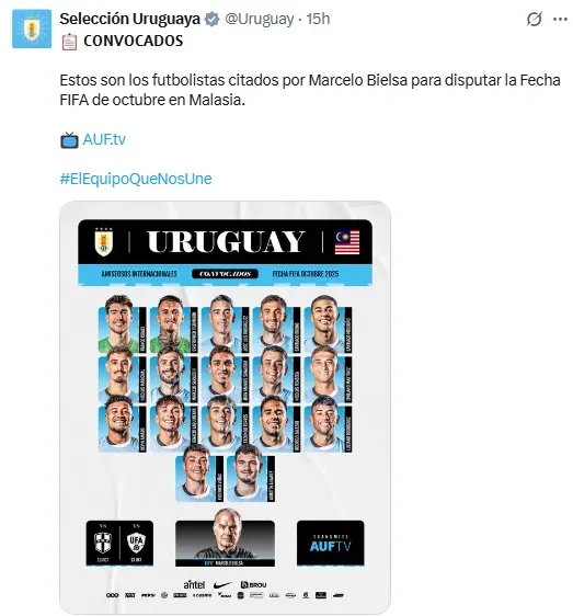 Convocatoria de Selección Uruguaya