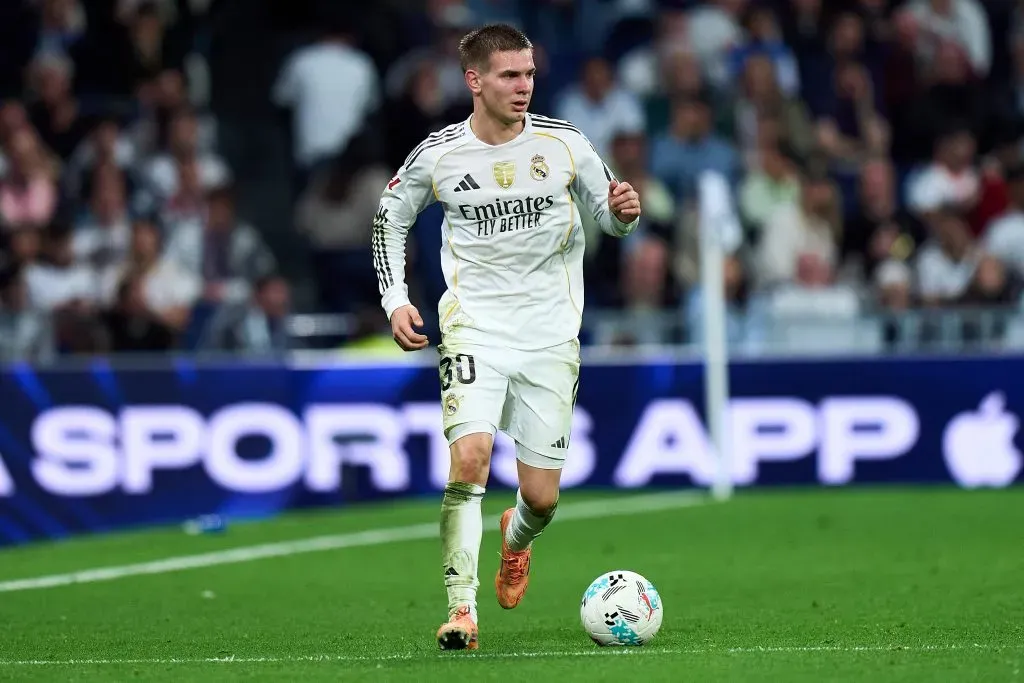 Franco Mastantuono en el partido del sábado de Real Madrid ante Valencia (Getty Images)