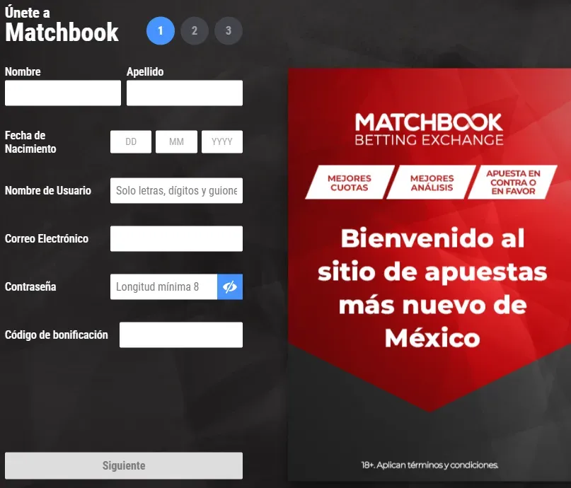 código de bonificación matchbook