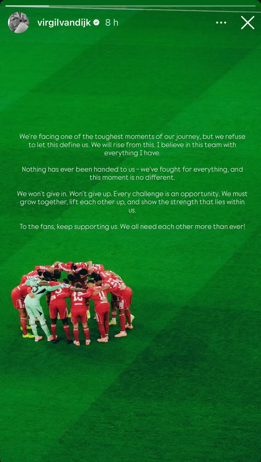 Confesión del capitán de Liverpool FC. (Foto: Instagram / @virgilvandijk)