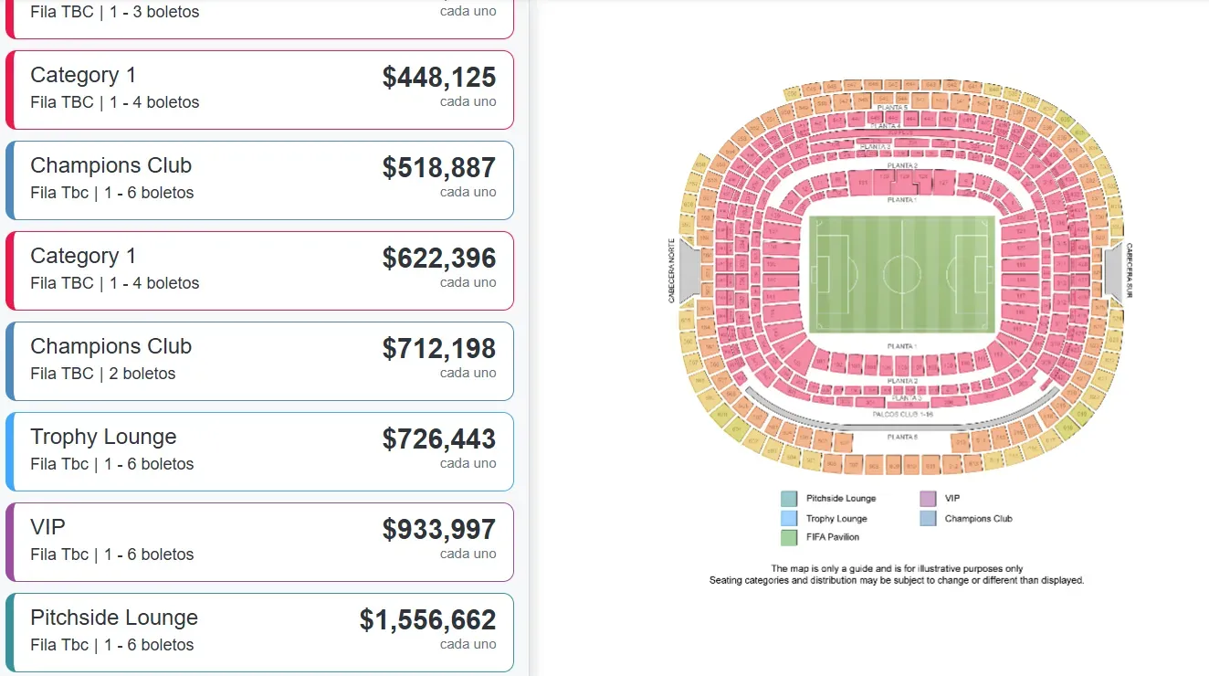 Precios de las entradas para México vs. Corea del Sur (Getty Images)