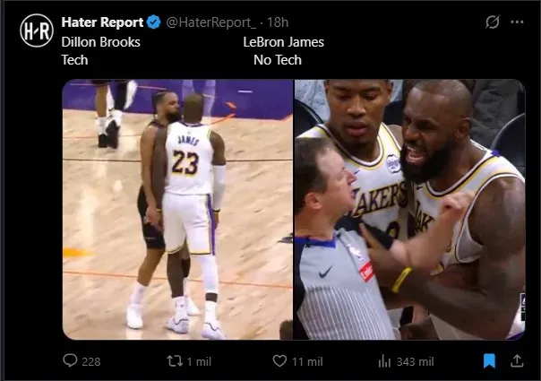 Acusación a LeBron James. (Foto: X / @HaterReport)