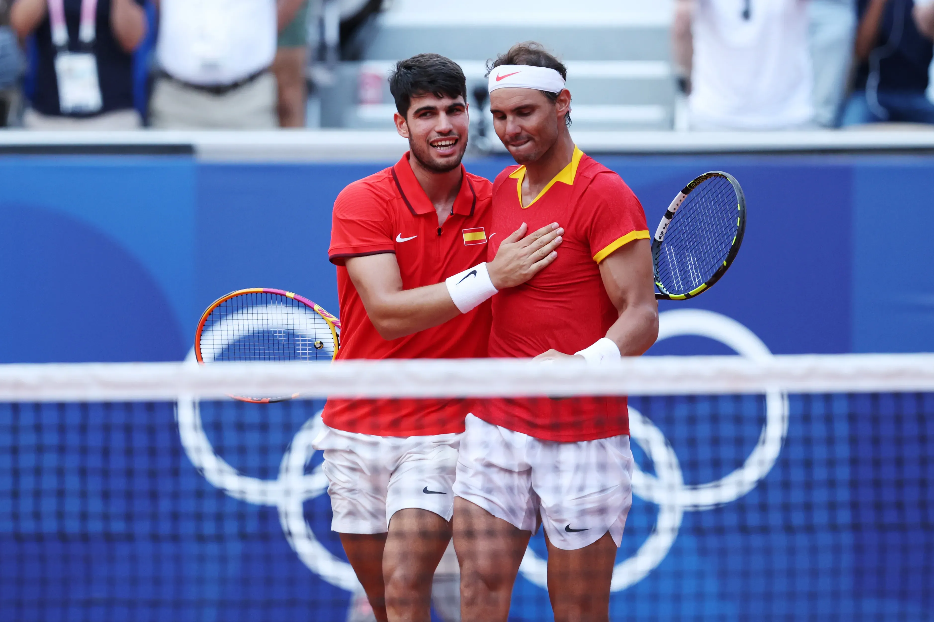 Carlos Alcaraz y Rafael Nadal juntos en París 2024 (Getty Images)