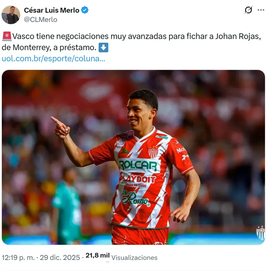 Johan Rojas deja Rayados y continuará su carrera en el extranjero