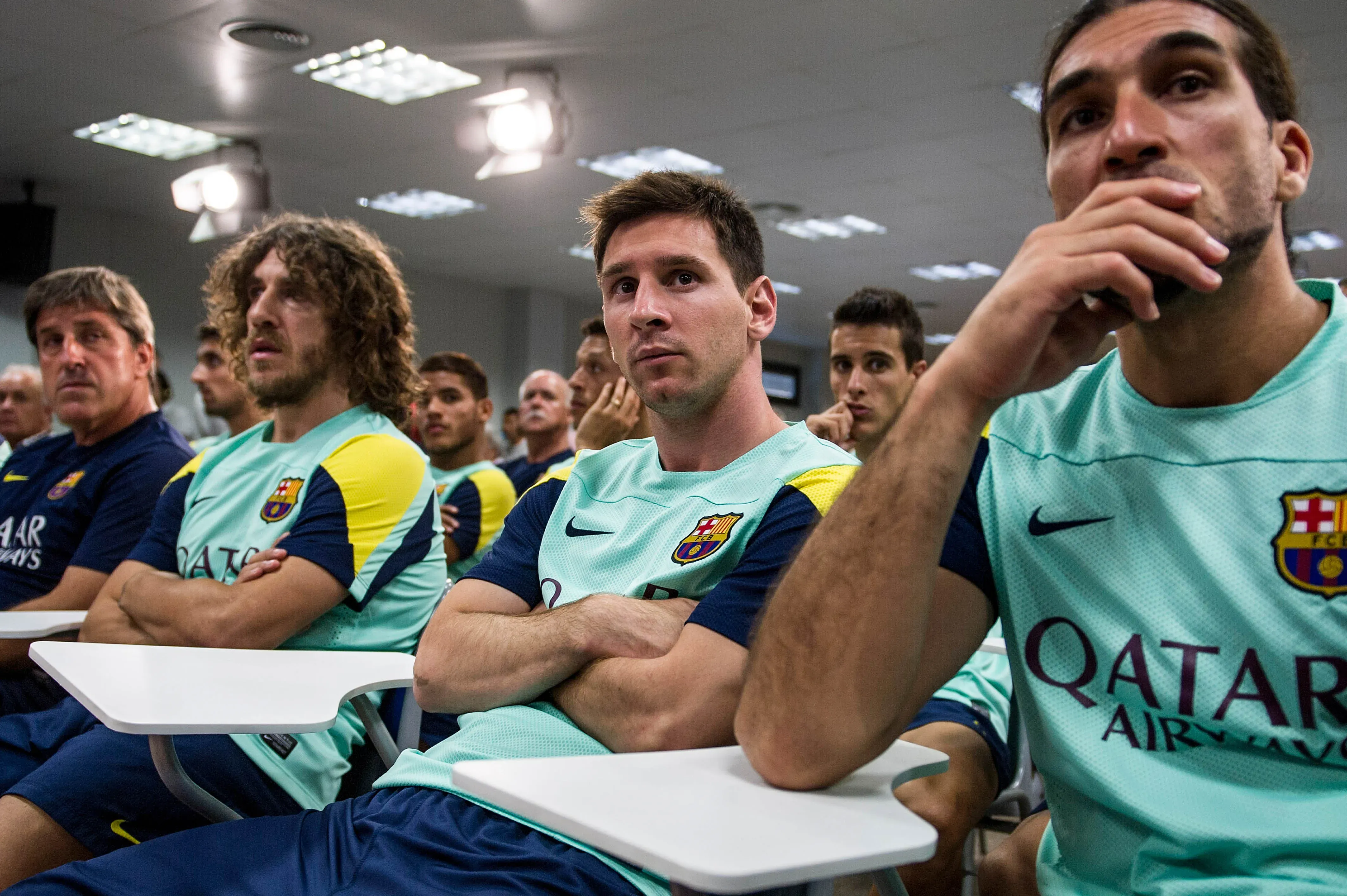 Lionel Messi y José Manuel Pinto como compañeros de Barcelona en 2013 (GETTY IMAGES)