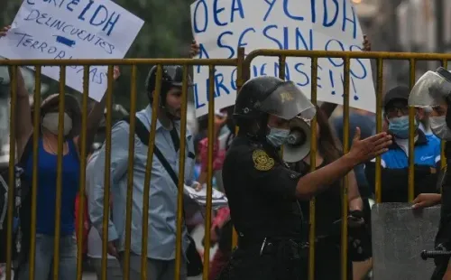 Manifestaciones en los alrededores del Congreso hace unos días. Foto: Getty