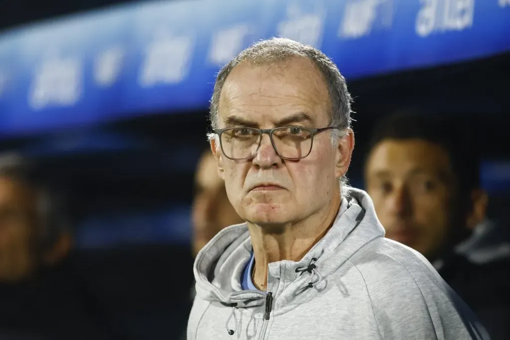 MONTEVIDEO, URUGUAY – JUNE 14: Marcelo Bielsa head coach of Uruguay looks on prior to an international friendly match between Uruguay and Nicaragua at Centenario Stadium on June 14, 2023 in Montevideo, Uruguay. (Photo by Ernesto Ryan/Getty Images)