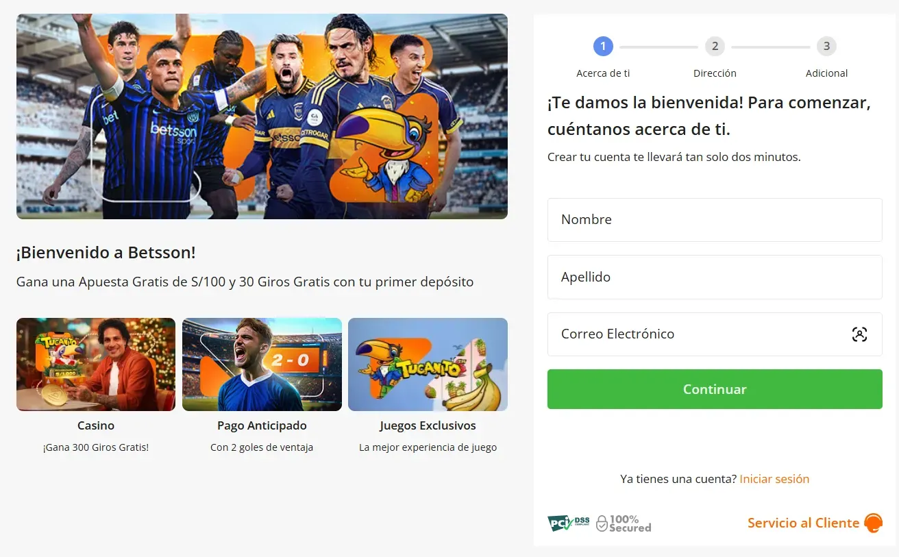 Captura realizada desde Betsson