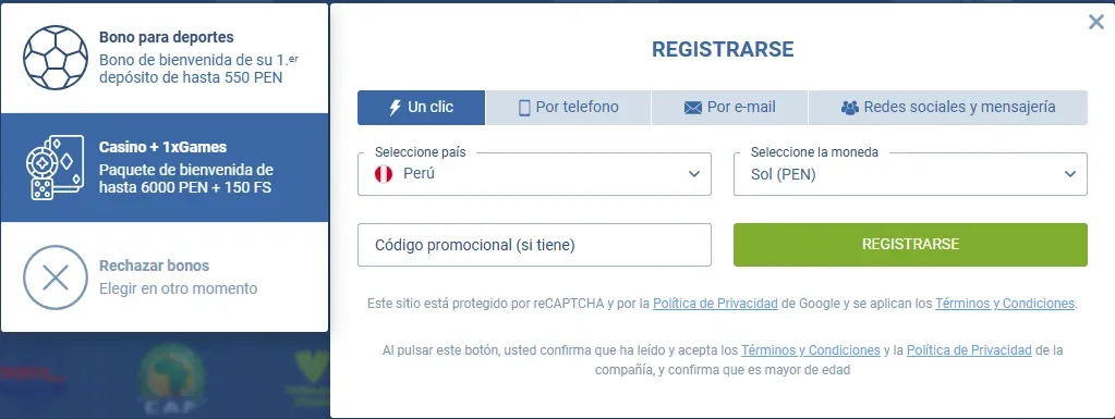 codigo promocional 1xbet registro