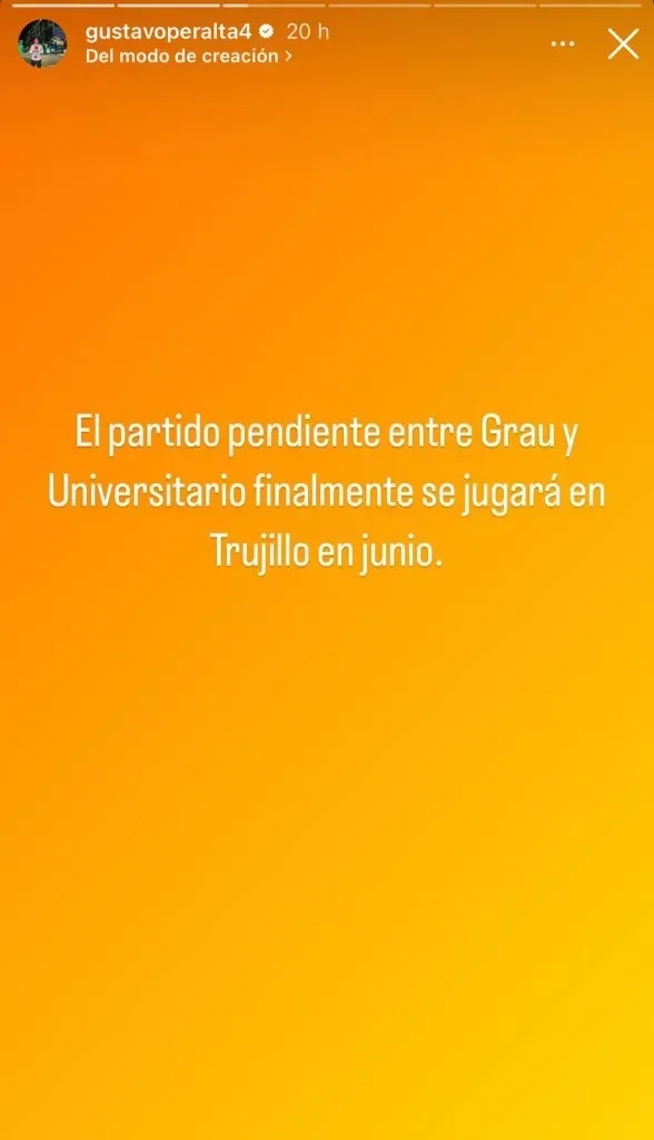 Gustavo Peralta sobre partido entre Universitario y Atlético Grau.