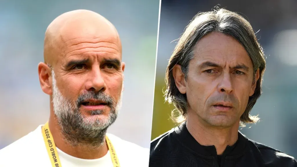 Pep Guardiola y Filippo Inzaghi, entrenadores de Manchester City y Palermo (Getty Images).