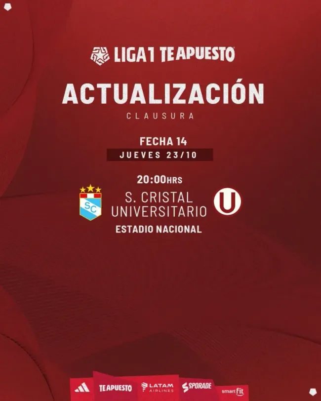 Sporting Cristal vs. Universitario está confirmado. (Foto: X).