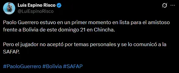 Paolo Guerrero rechazó a la Selección Peruana (Foto: X Luis Espino).