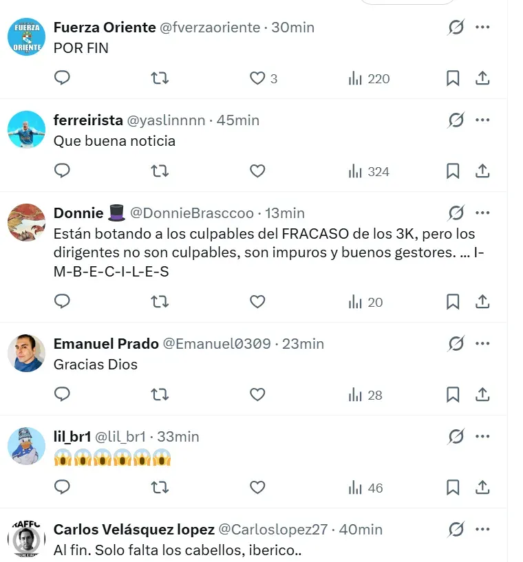 El hincha de Sporting Cristal reaccionó a la salida de Fernando Pacheco. (Foto: X)