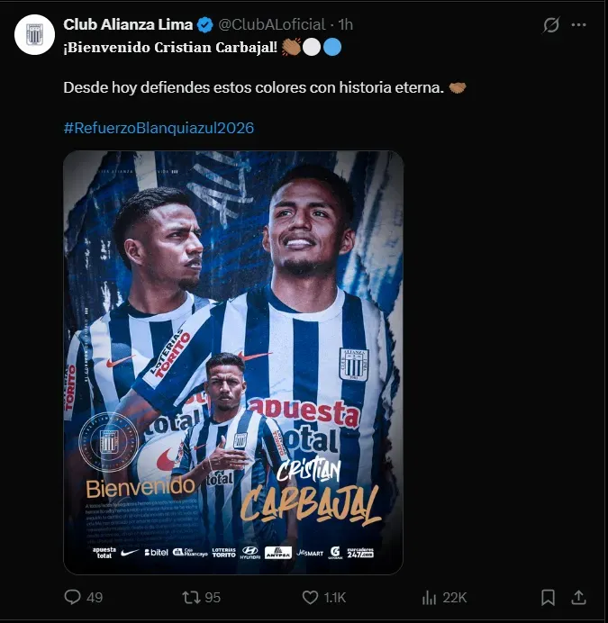 Fuente: Alianza Lima.