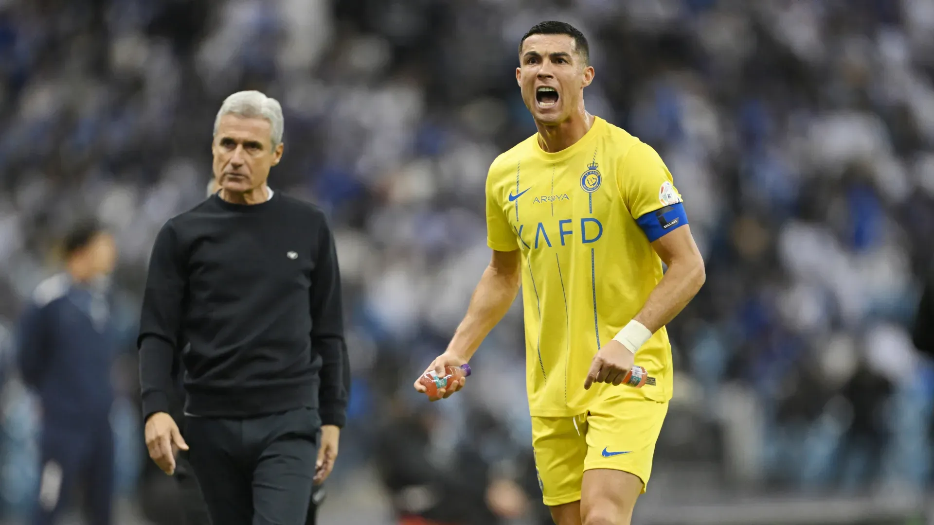 Luís Castro y Cristiano Ronaldo coincidieron en Al Nassr (Getty Images).