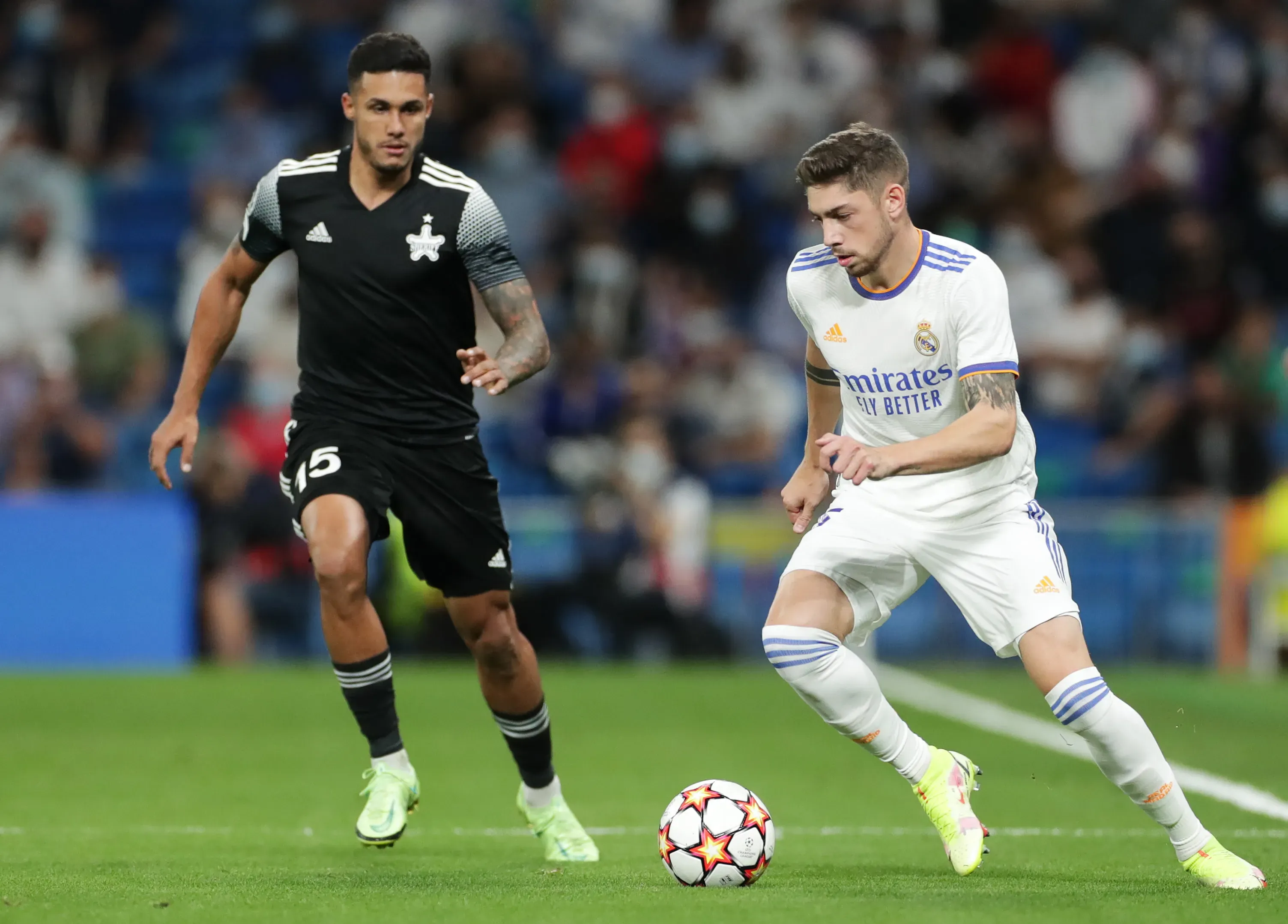 Cristiano da Silva Leite marcando a Federico Valverde. (Foto: Getty Images)