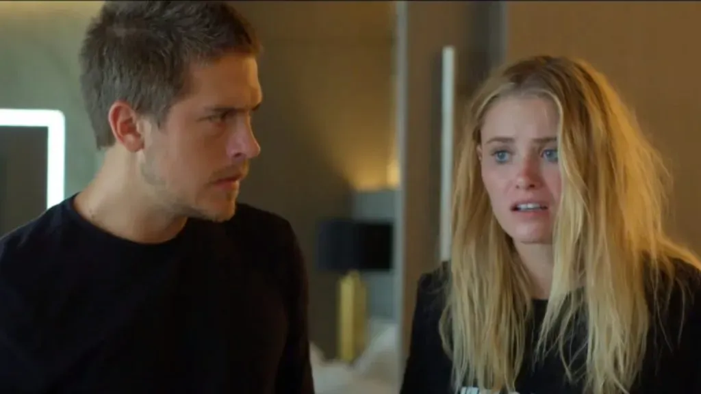 Dylan Sprouse and Virginia Gardner in Beautiful Wedding. (Source: IMDb)