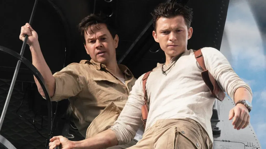 Mark Wahlberg and Tom Holland in Uncharted. (Source: IMDb)