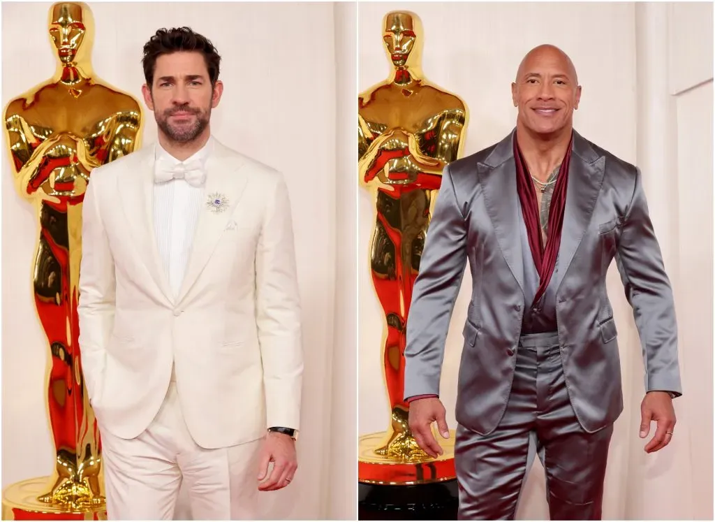 John Krasinski and Dwayne Johnson (Mike Coppola/Getty Images)