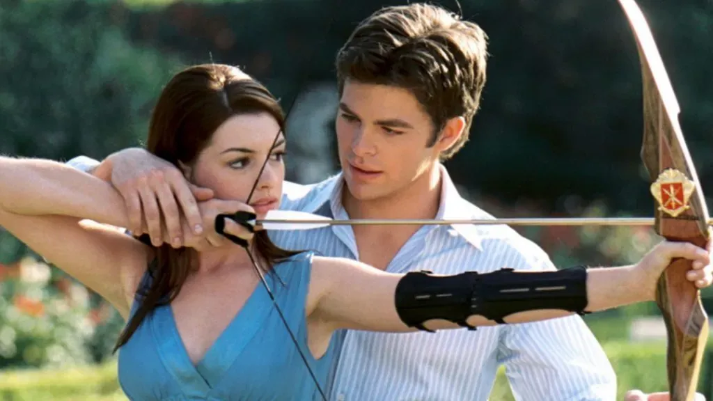 Anne Hathaway and Chris Pine in “The Princess Diaries 2”