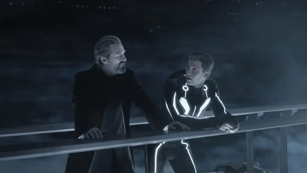 Jeff Bridges and Garret Hedlund in Tron: Legacy