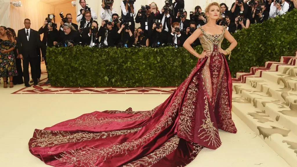 Blake Lively attends the Heavenly Bodies: Fashion & The Catholic Imagination Costume Institute Gala at The Metropolitan Museum of Art on May 7, 2018. (Source: Jamie McCarthy/Getty Images)