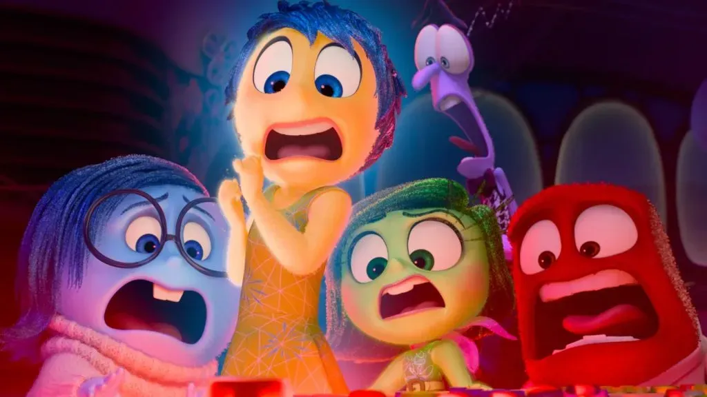 Lewis Black, Tony Hale, Liza Lapira, Amy Poehler and Phyllis Smith in Inside Out 2. (Source: Wired and Pixar)