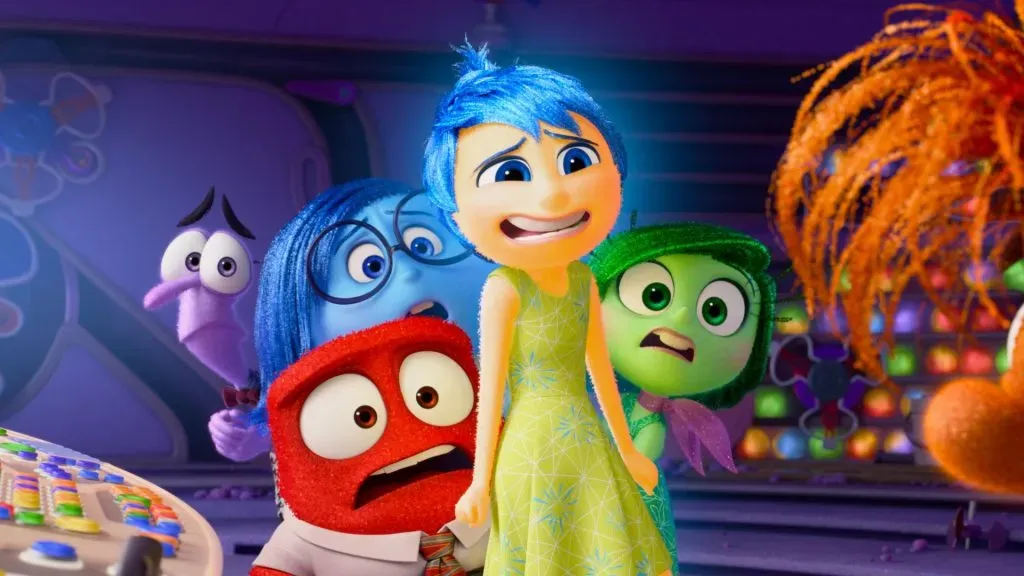 Lewis Black, Tony Hale, Liza Lapira, Amy Poehler and Phyllis Smith in Inside Out 2. (Source: IMDb)