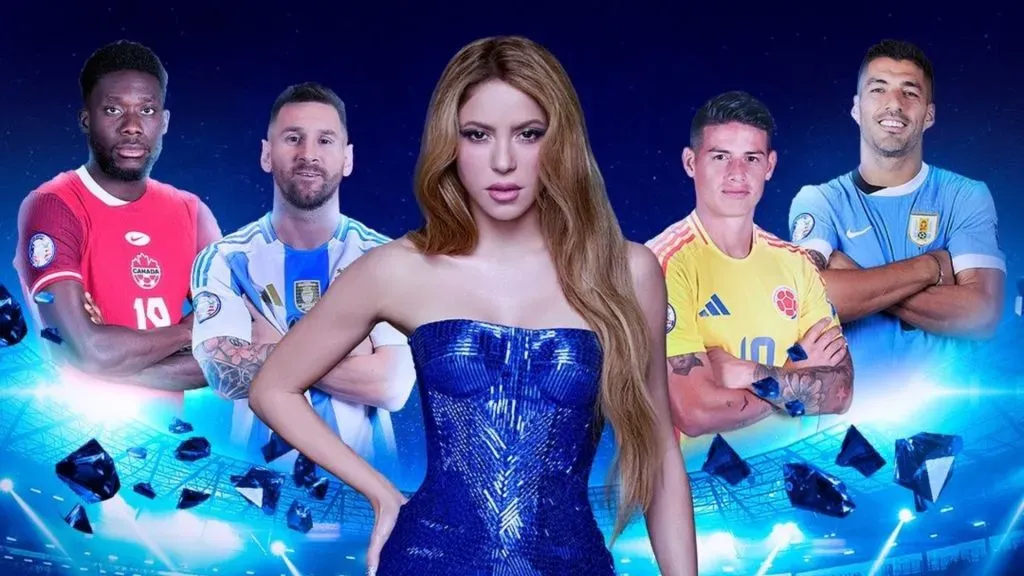 Shakira and the team captains. (Source: @copaamerica)