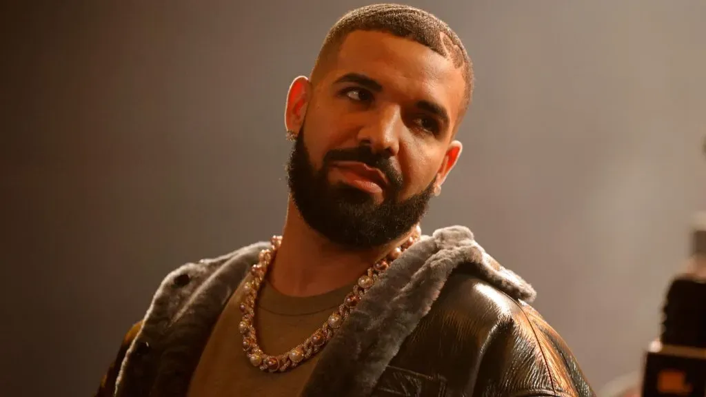 Drake speaks onstage during Drake’s Till Death Do Us Part rap battle. (Source: Amy Sussman/Getty Images)