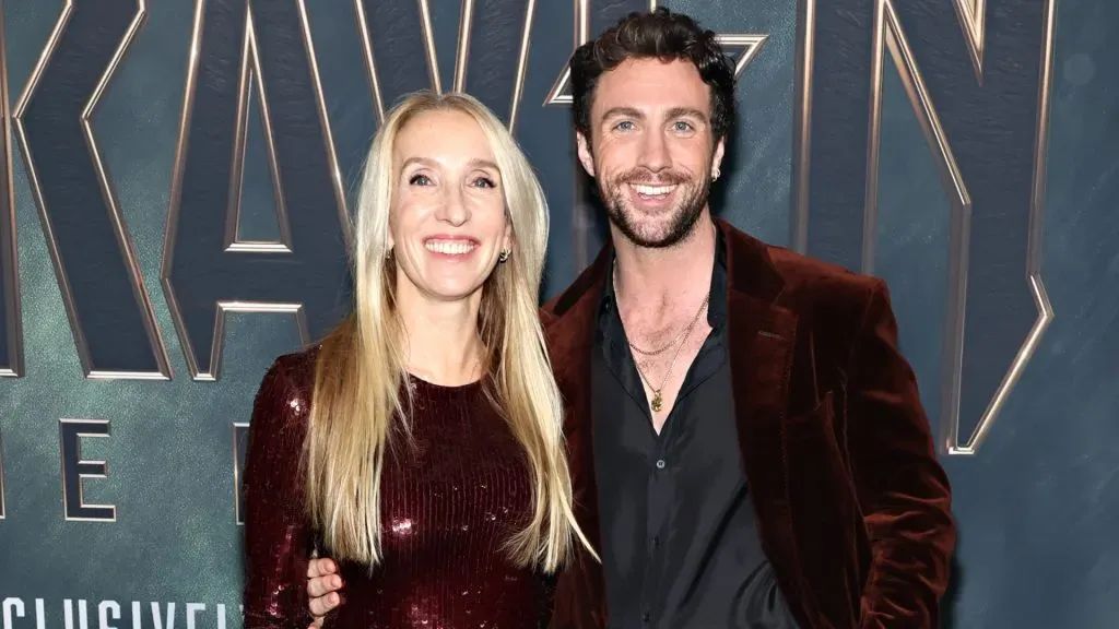 Sam Taylor-Johnson and Aaron Taylor-Johnson attend the premiere of “Kraven The Hunter”. (Source: Cindy Ord/Getty Images)