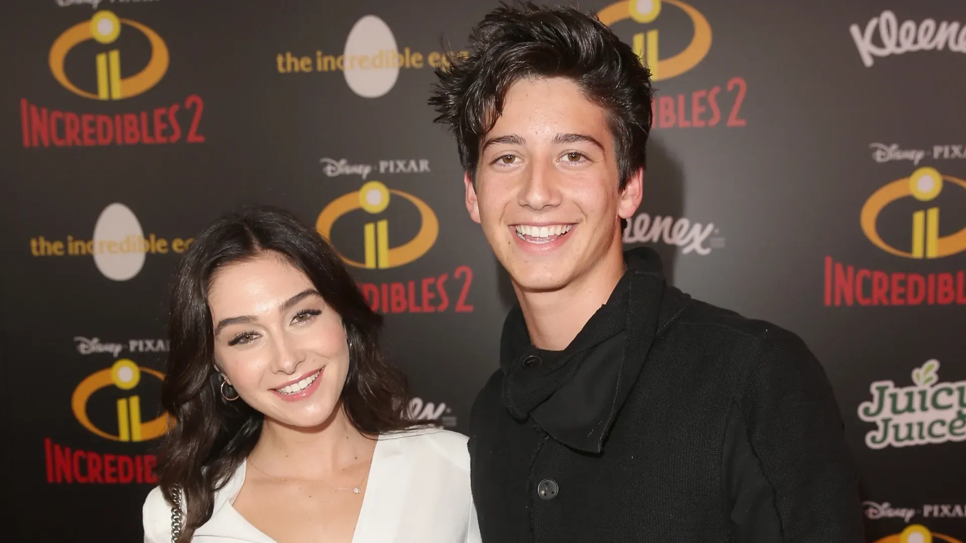 Holiday Mia Kriegel and Milo Manheim attend the World Premiere Of Disney-Pixar’s “Incredibles 2”. (Source: Jesse Grant/Getty Images for Disney)