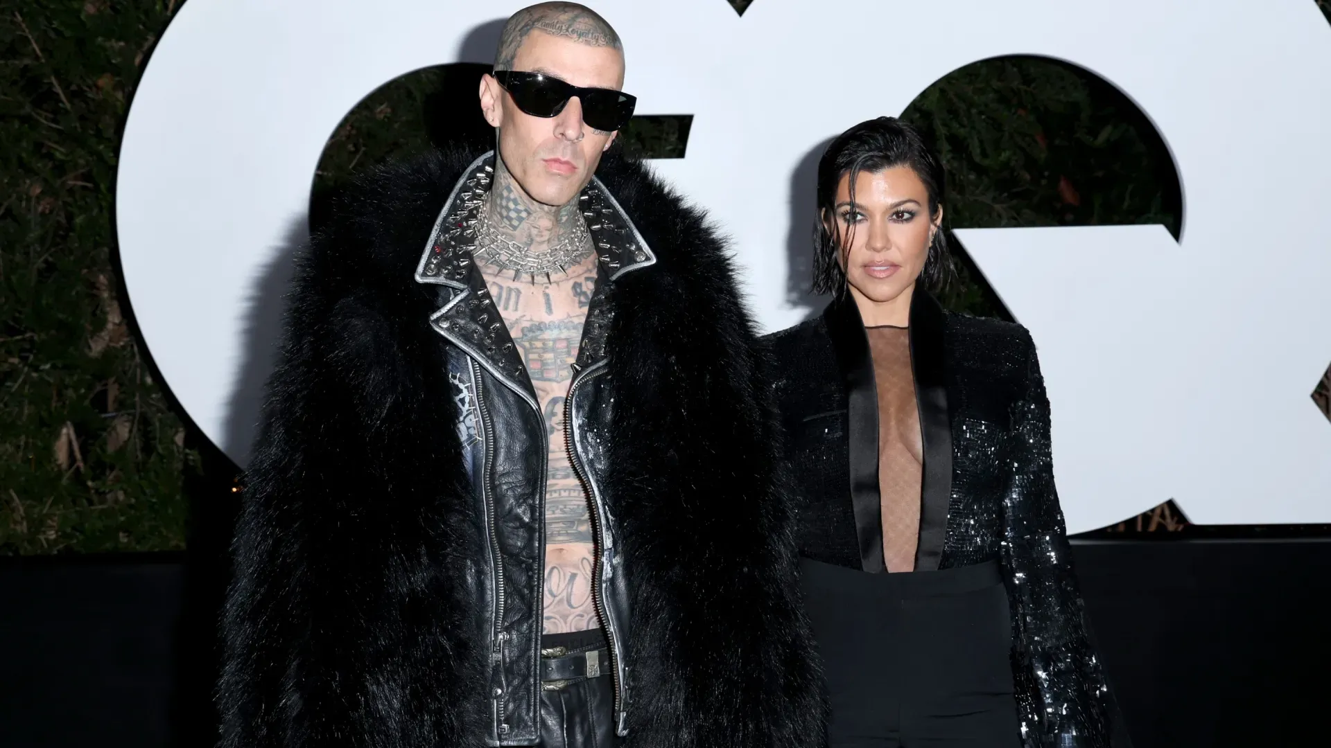 Travis Barker and Kourtney Kardashian Barker attend the GQ Men of the Year Party 2022. (Source: Phillip Faraone/Getty Images for GQ)