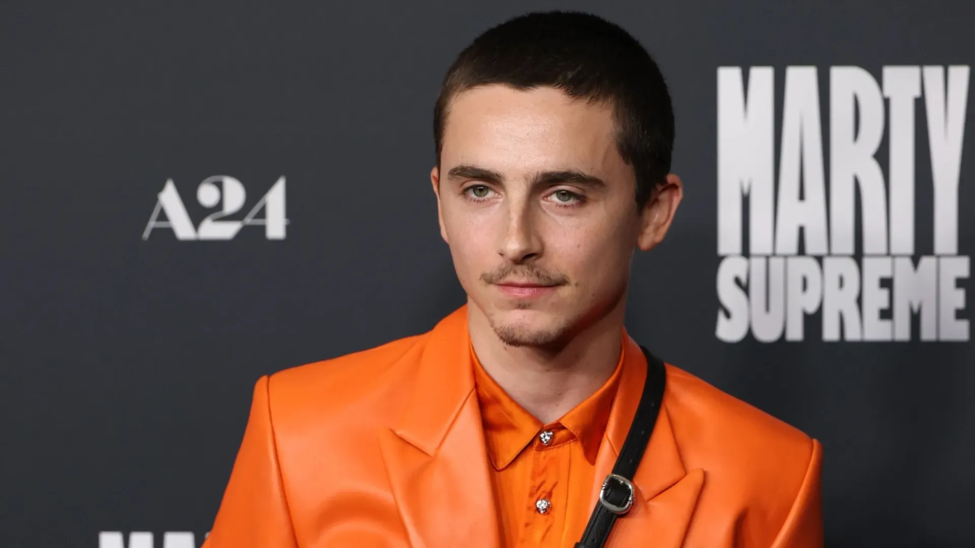 Timothée Chalamet attends the Los Angeles premiere of A24’s “Marty Supreme” at Samuel Goldwyn Theater on December 08, 2025 in Beverly Hills, California. (Photo by Monica Schipper/Getty Images)