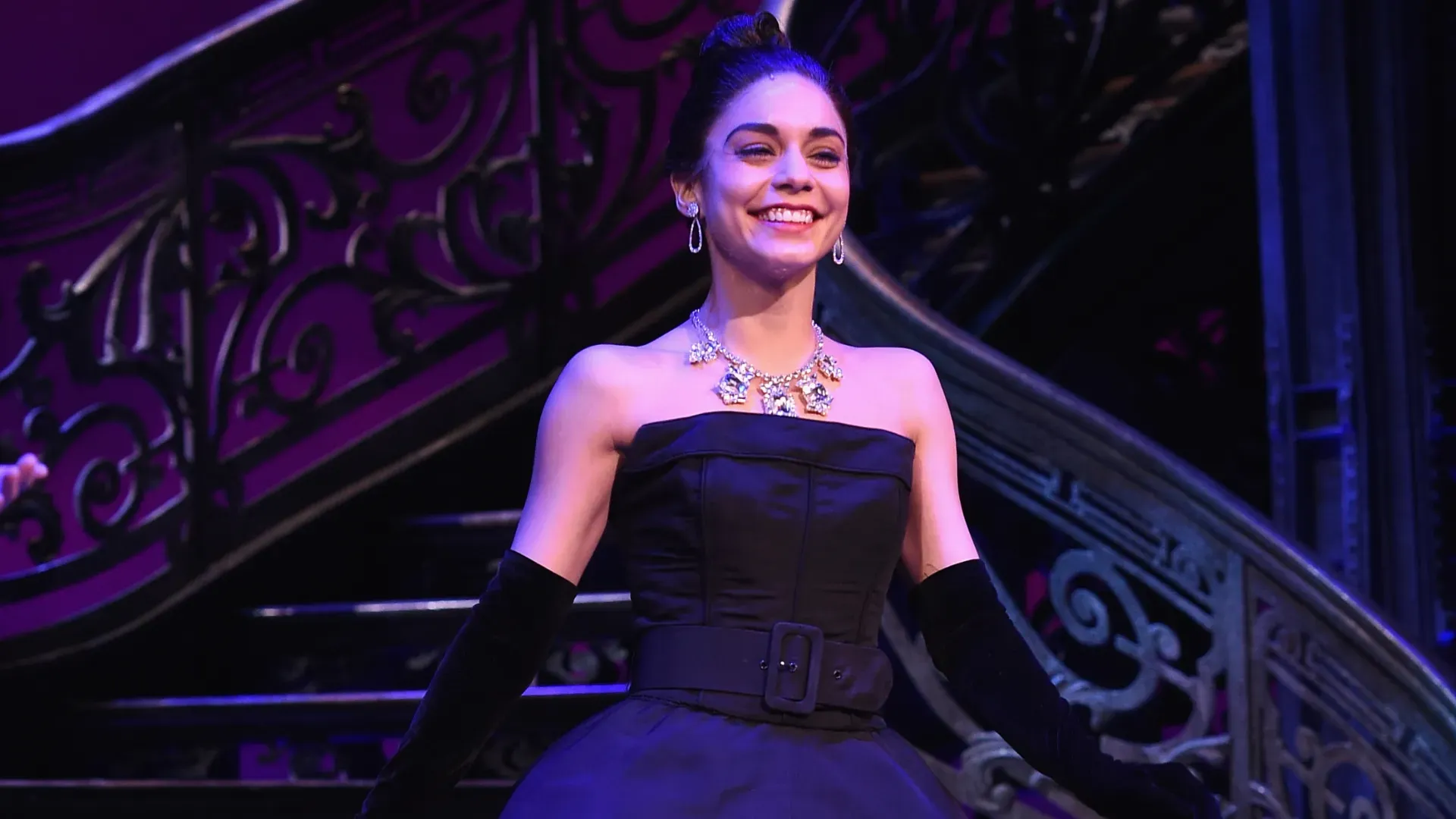 Vanessa Hudgens is seen during the curtain call during the “Gigi” Broadway Opening Night at Neil Simon Theatre on April 8, 2015 in New York City. (Photo by Dimitrios Kambouris/Getty Images)