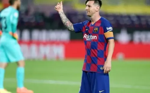 Messi, festejando su gol ante Atlético de Madrid.