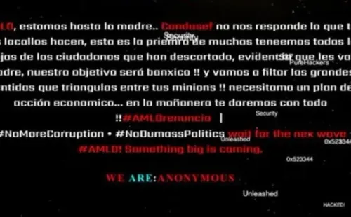 La amenaza de Anonymous México a AMLO.