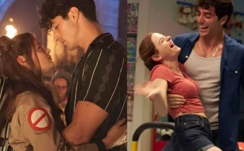 Taylor Zakhar Pérez y Joey King, juntos durante los rodajes de ‘El Stand de los Besos’.