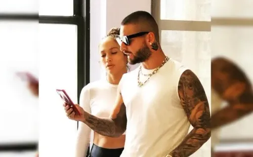 Jennifer López y Maluma, juntos trabajando en ‘Marry Me’.