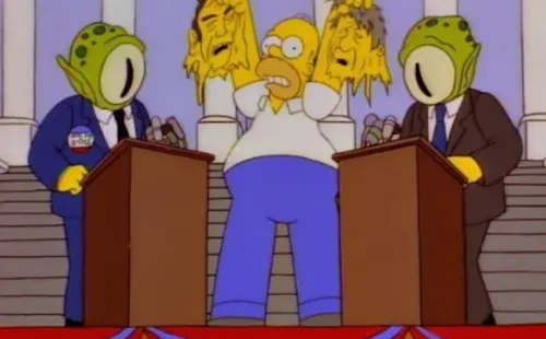 Los extraterrestres de Los Simpson presentes en el debate Trump - Biden